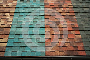 Shingles samples on roof