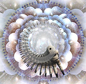 Shining aura and rays of light