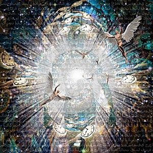 Shining aura and rays of light