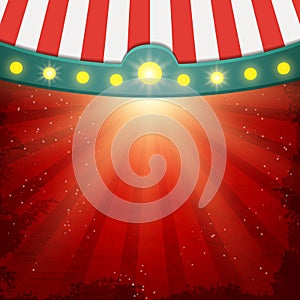 Shining background with retro circus tent. Design for presentation, concert, show