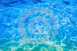 Shining blue water ripple background