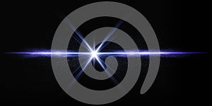 Shining bright star light effect in the dark for background