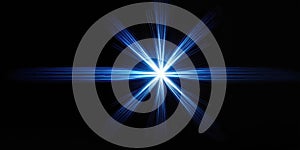 Shining bright star light effect in the dark for background