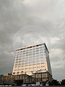 Shining building in a overcast wheather