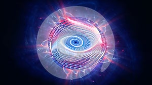 Shining colorful multidimensional spiral in space