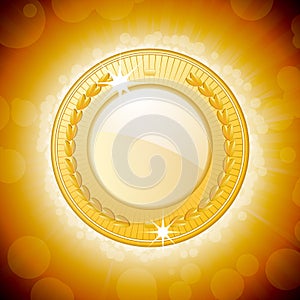 Shining gold medal background