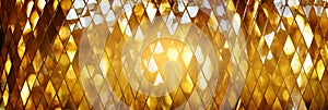 Shining golden mosaic glass texture background