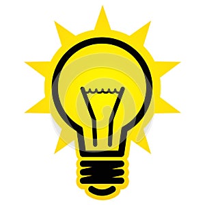 Shining light bulb icon