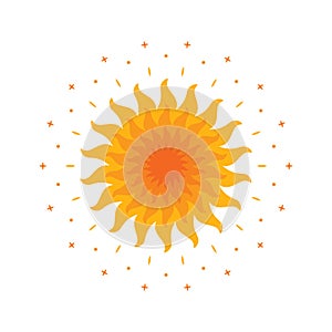 Shining magic sun. Mandala