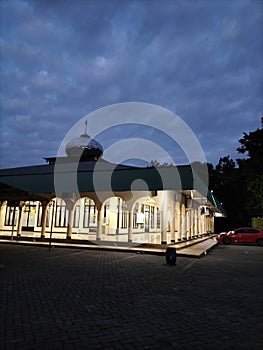 Shining Mosque at night grey sky Ramadhan vibes Fasting time