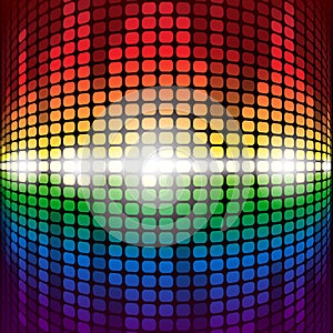 Shining rainbow digital equalizer with flares on