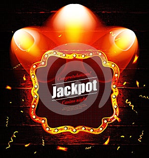 Shining retro sign Jackpot banner