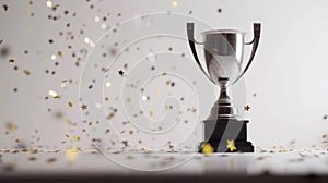 The shining silver trophy..AI generated image