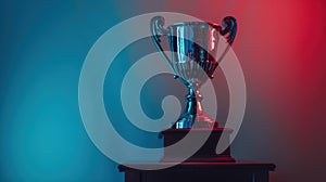 The shining metallic trophy.AI generated image