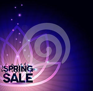 Shining Spring sale poster with flower
