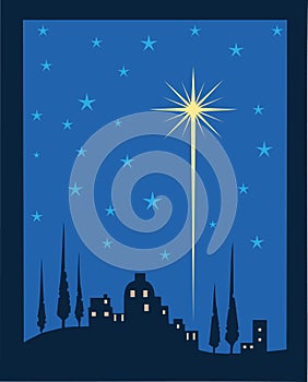 Shining star of Bethlehem, vector illustration