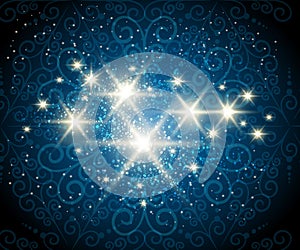 Shining Stars Blue Background