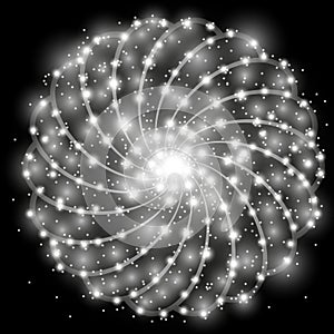 Shining stars with star dust, white color