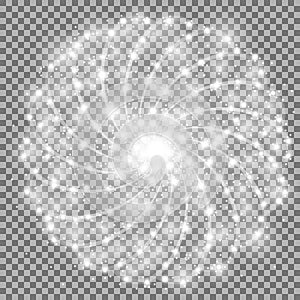 Shining stars with star dust, white color