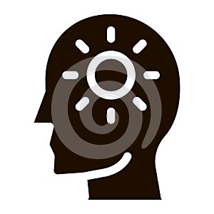 Shining Sun In Man Silhouette Mind glyph icon