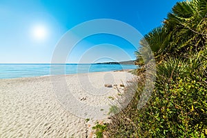 Shining sun over Le Bombarde beach