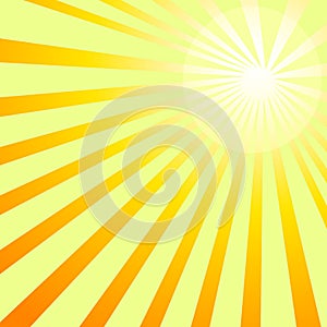 Shining sun rays backgroung vector image.