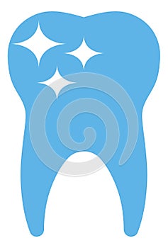 Shining tooth. Healthy clean teeth. Dental whitening symbol