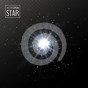 Shining white star