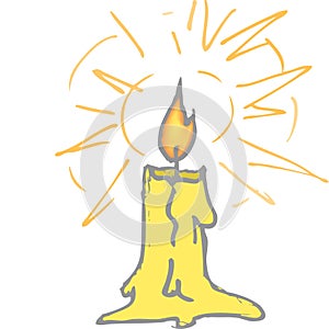 Shining yellow candle