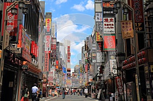 Shinjuku red light district cityscape Tokyo Japan