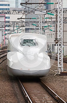 The Shinkansen bullet train