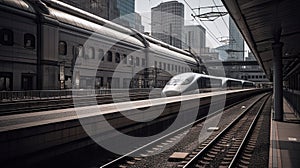 Shinkansen at Terminal in Tokyo Japan, high speed train known as bullet train which has been an efficient means of