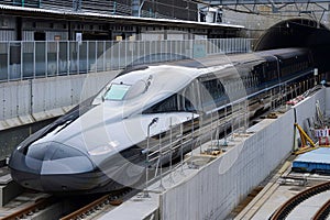 Shinkansen train in station , generated by AI