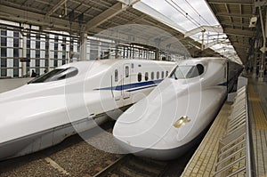 Shinkansen Trains at Kyoto Station, Japan