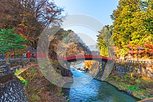 Shinkyo Bridge during Autumn in Nikko