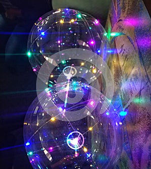 Shinning globe Led balloons in a party celebration