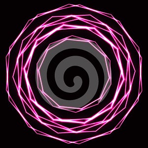 Shinning laser pink magic circles.