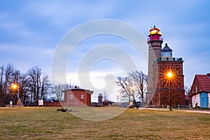 Shinning lighthouse at Kap Arkona on Ruegen