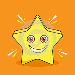 Shinning Star Mascot Cartoon Design