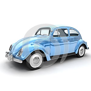 Shinny blue European vintage car