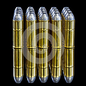 Shinny brass bullets with lead tops