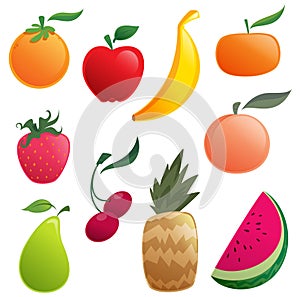 Shinny cartoon fruits photo