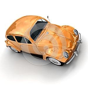 Shinny orange European vintage car