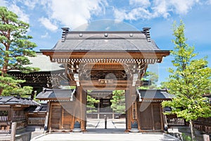 Shinshuji Temple at Hida Furukawa Old Town. a famous historic site in Hida, Gifu, Japan