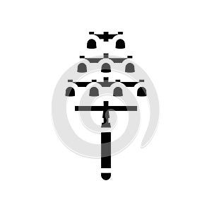 shinto bells shintoism glyph icon vector illustration