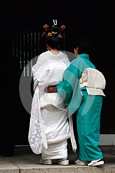 Shinto religious wedding ceremony.