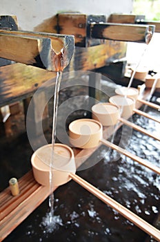 Shinto shrine purification basin