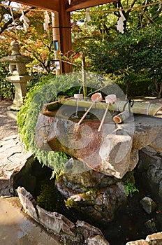 Shinto shrine purification basin