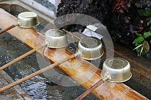 Shinto shrine purification basin