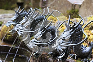 Fountain at Shintoist temple at Shimoyoshida, Fujioshida photo